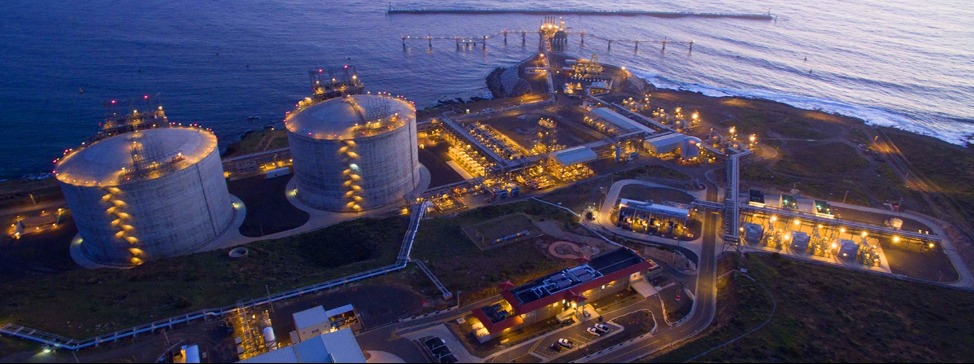 LNG terminal at night