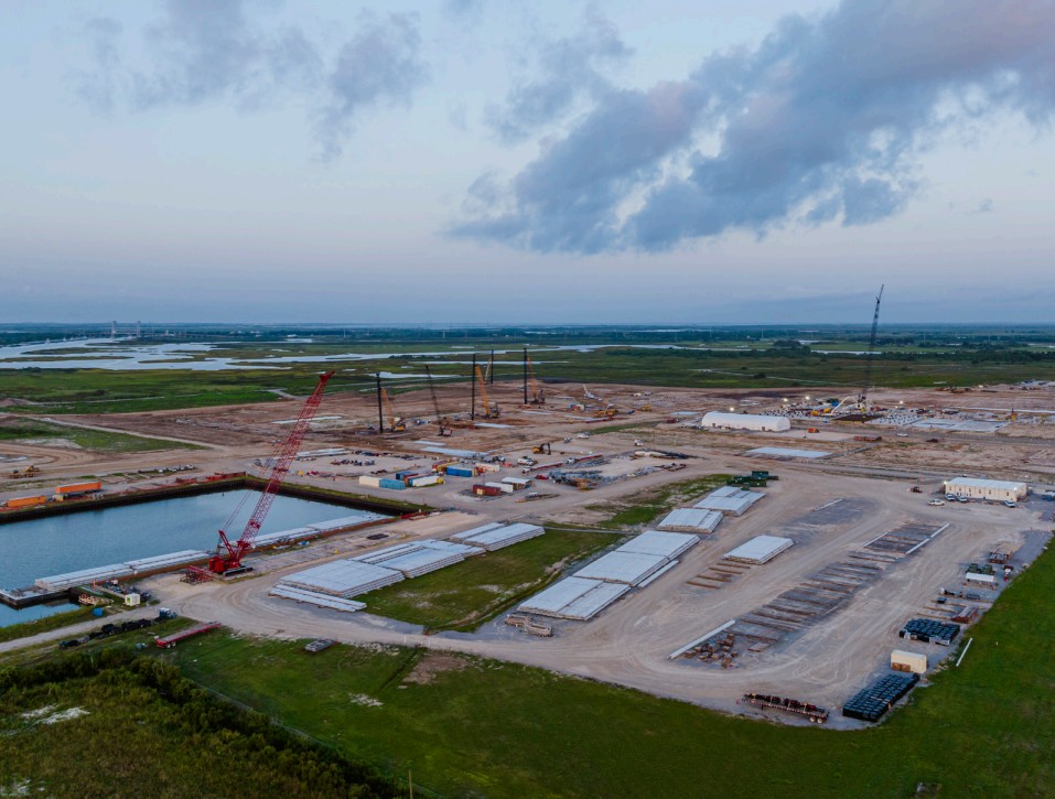 An LNG terminal under construction