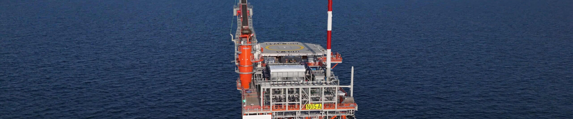N05-A platform of ONE-Dyas; one of the few new gas projects in the Netherlands; Source: Element NL