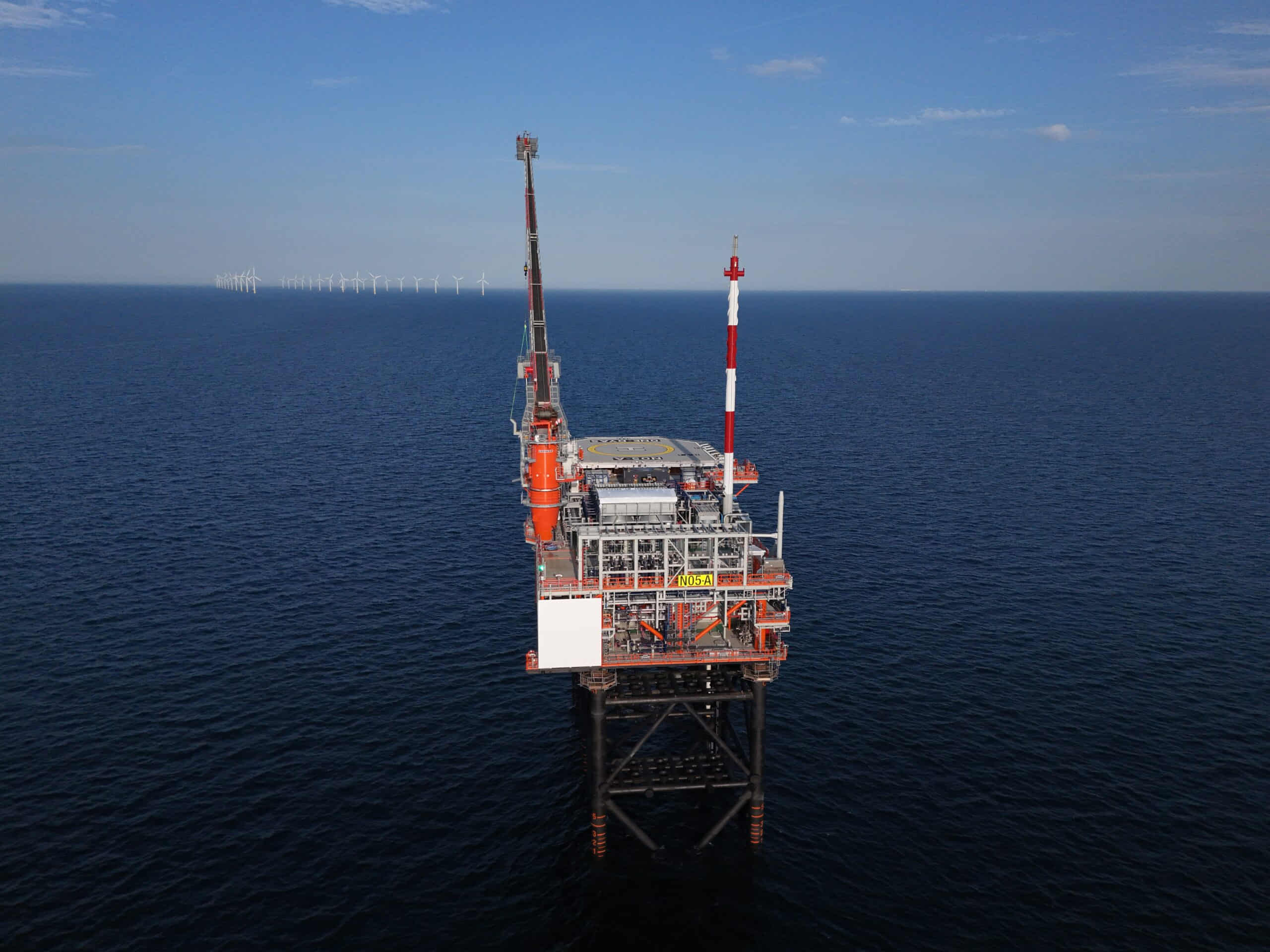 N05-A platform of ONE-Dyas; one of the few new gas projects in the Netherlands; Source: Element NL