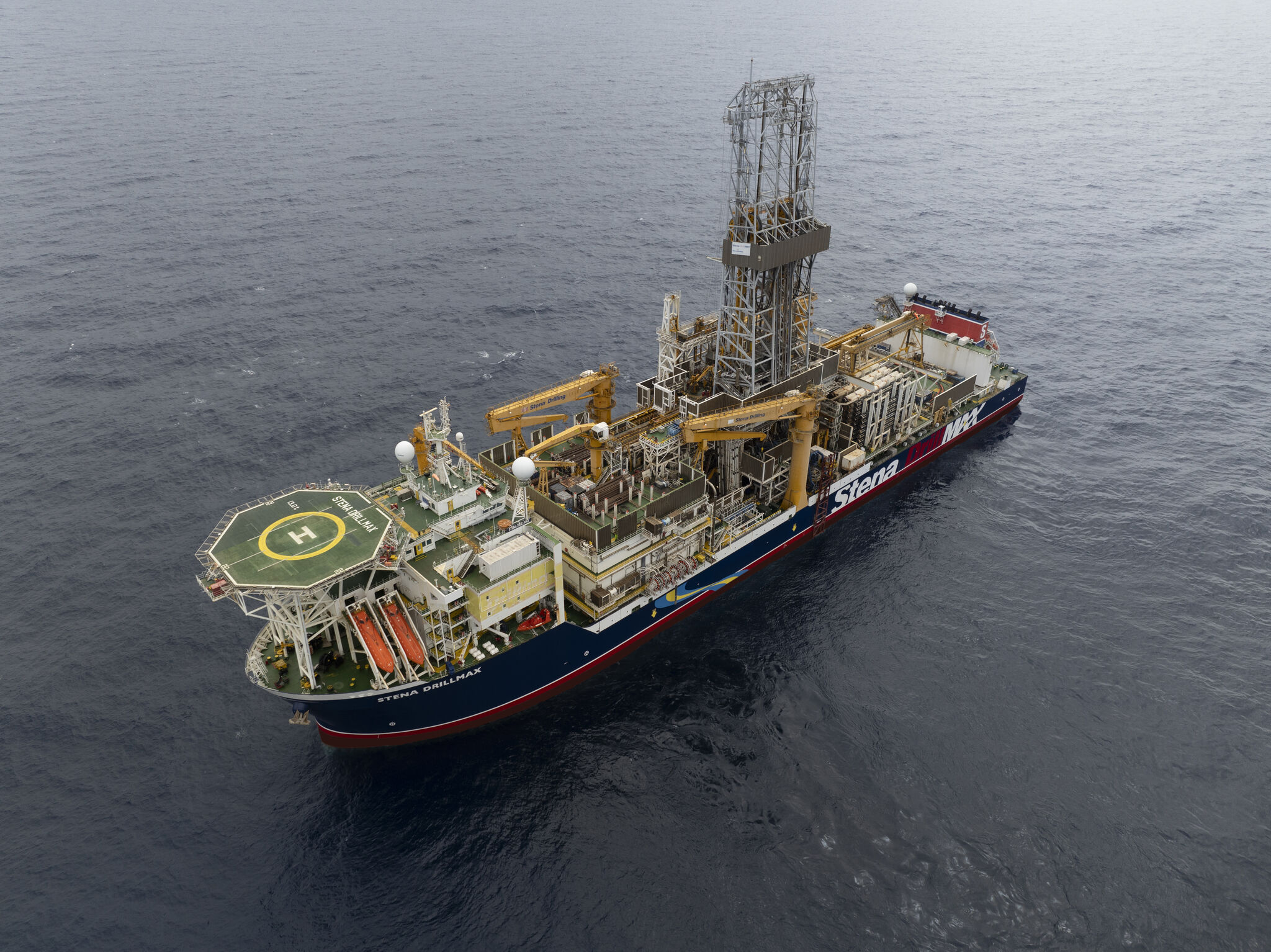 A drillship at sea
