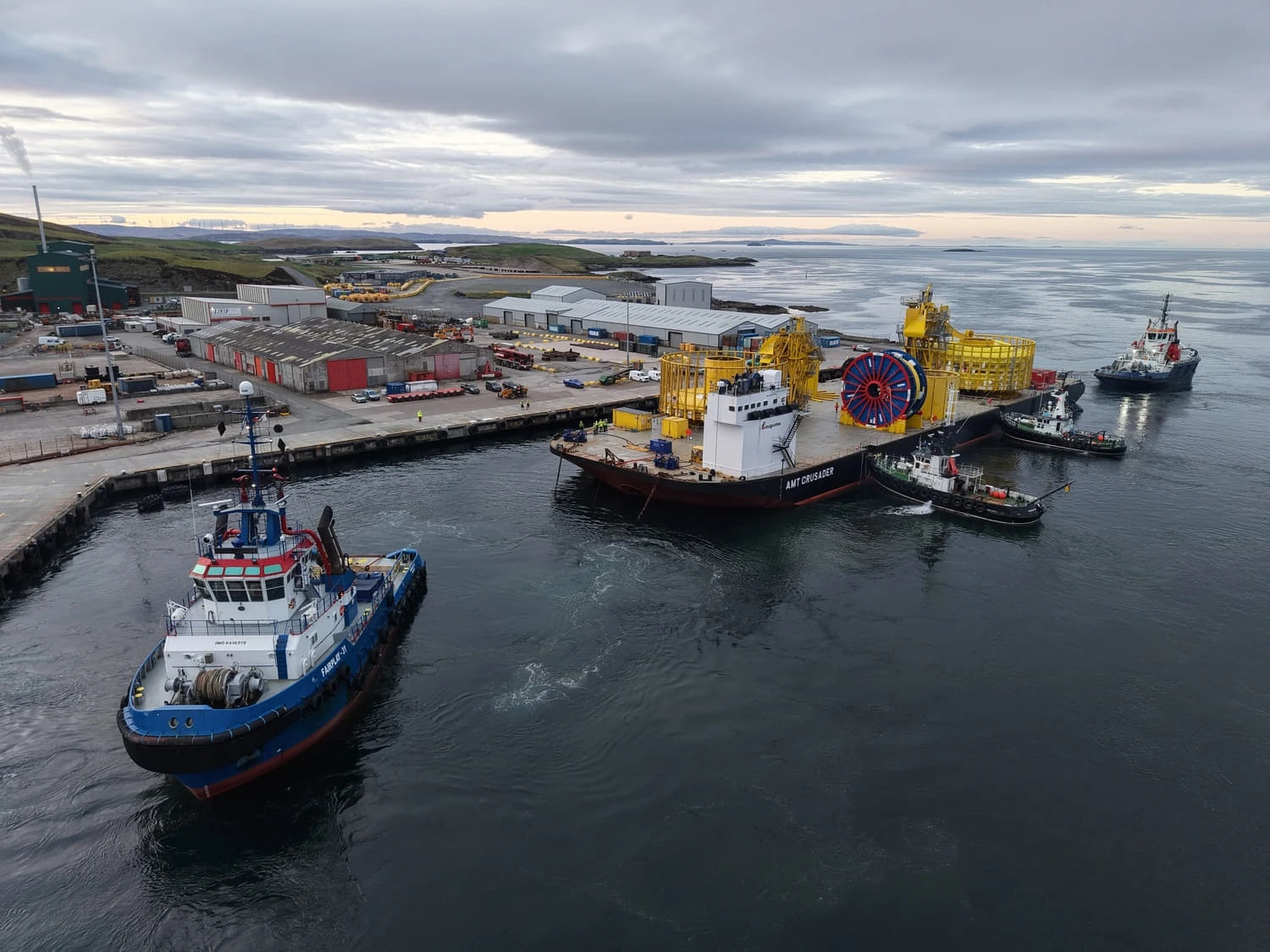 Equipment arriving for onward delivery to Rosebank; Credit: Alexander Simpson/Lerwick Port Authority
