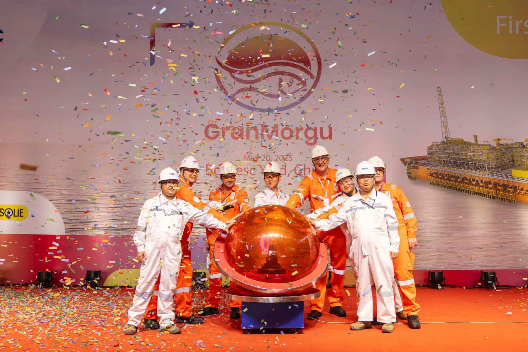 First steel cut ceremony for FPSO GranMorgu; Source: Boudewijn Ledderhof/SBM Offshore