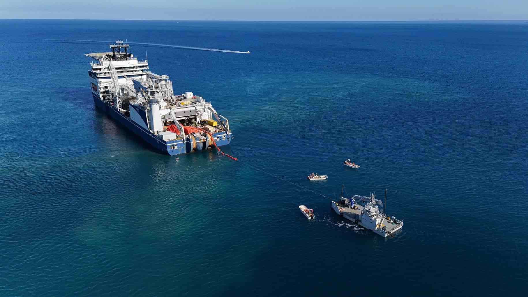 Prysmian's Leonardo da Vinci cable-laying vessel on Tyrrhenian Link duty; Source: Terna