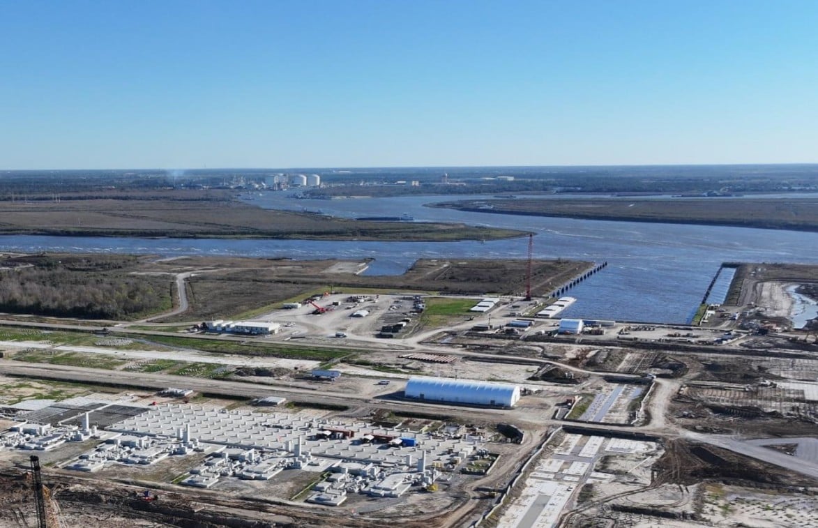 Construction site by the sea