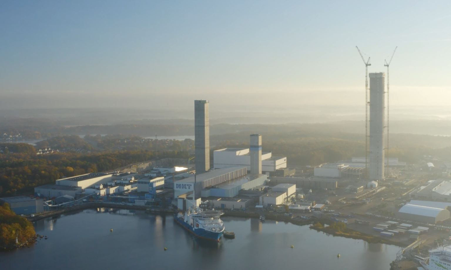 NKT's 200-meter-long power cable extrusion tower gets its name