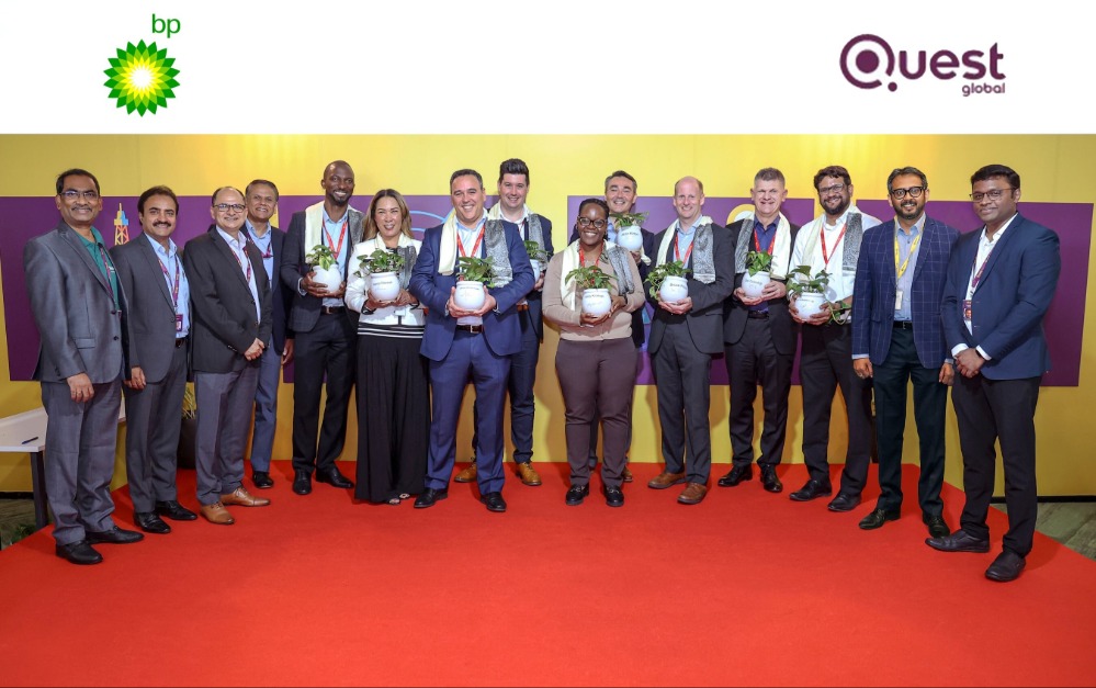 Several men standing in line