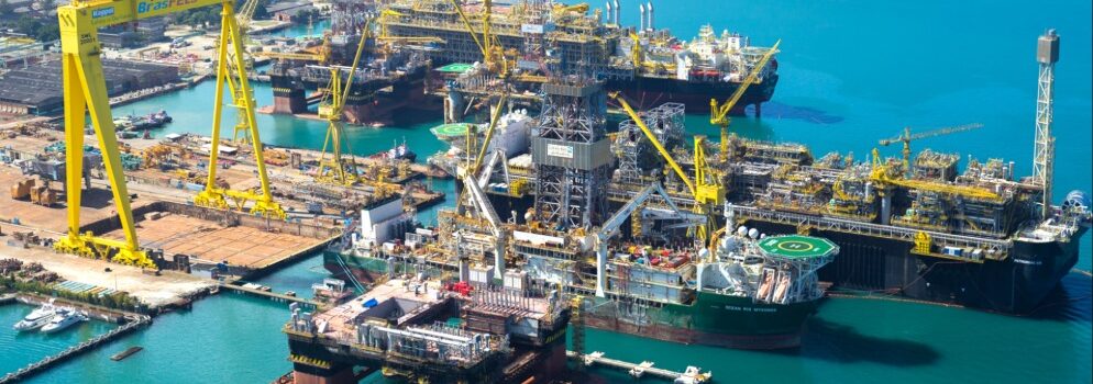 Aerial view of Seatrium's shipyard in Angra, Brazil