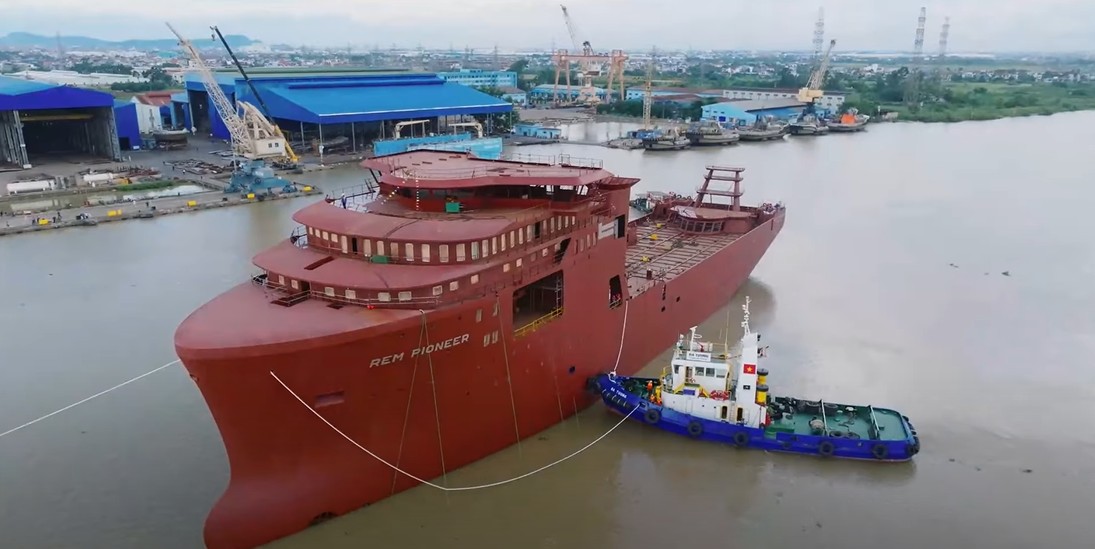 WATCH: Methanol-ready energy subsea construction vessel makes a splash in Vietnam
