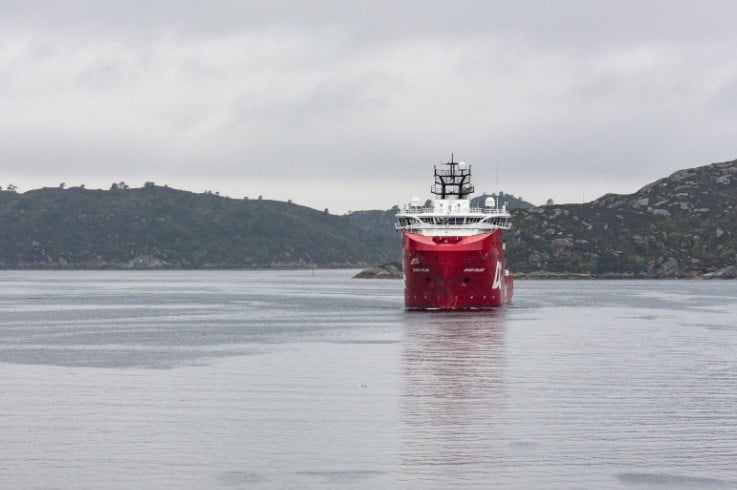 A large vessel at sea