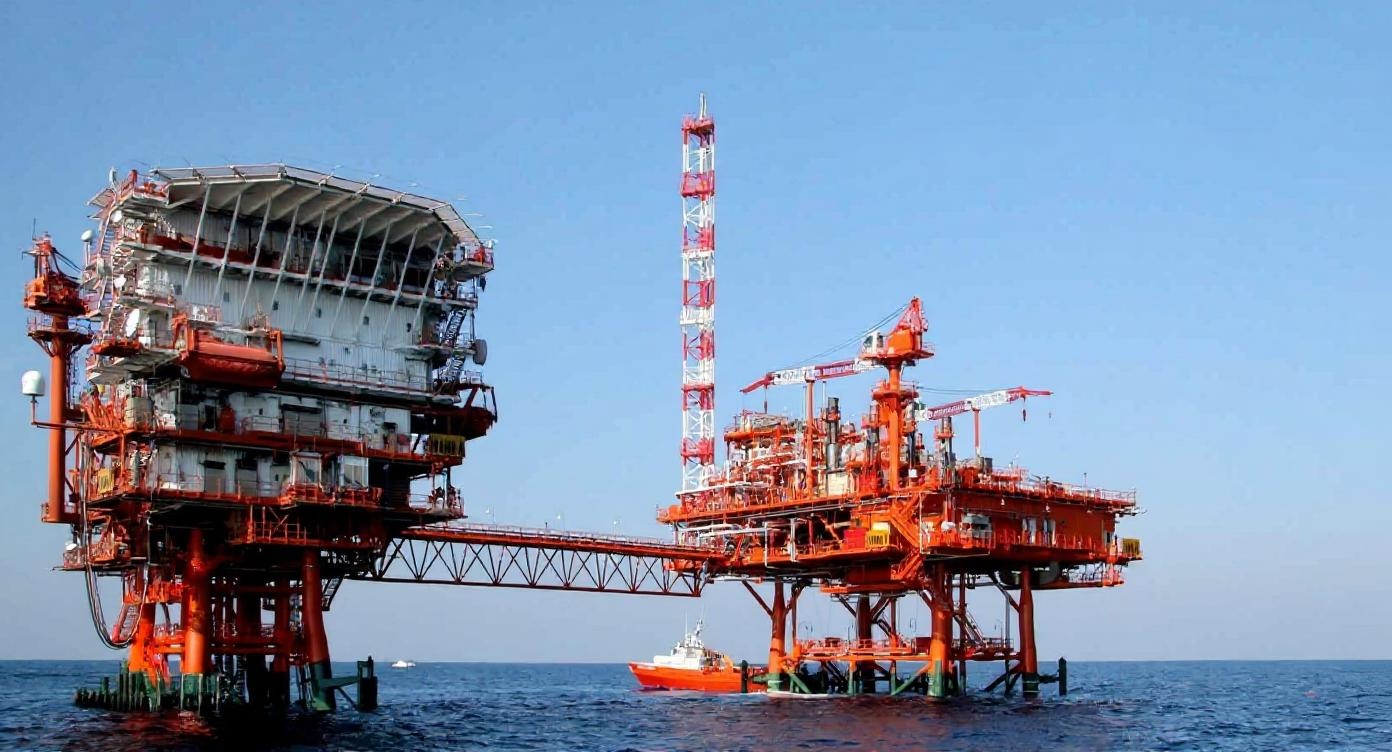 Two offshore platforms connected by a bridge