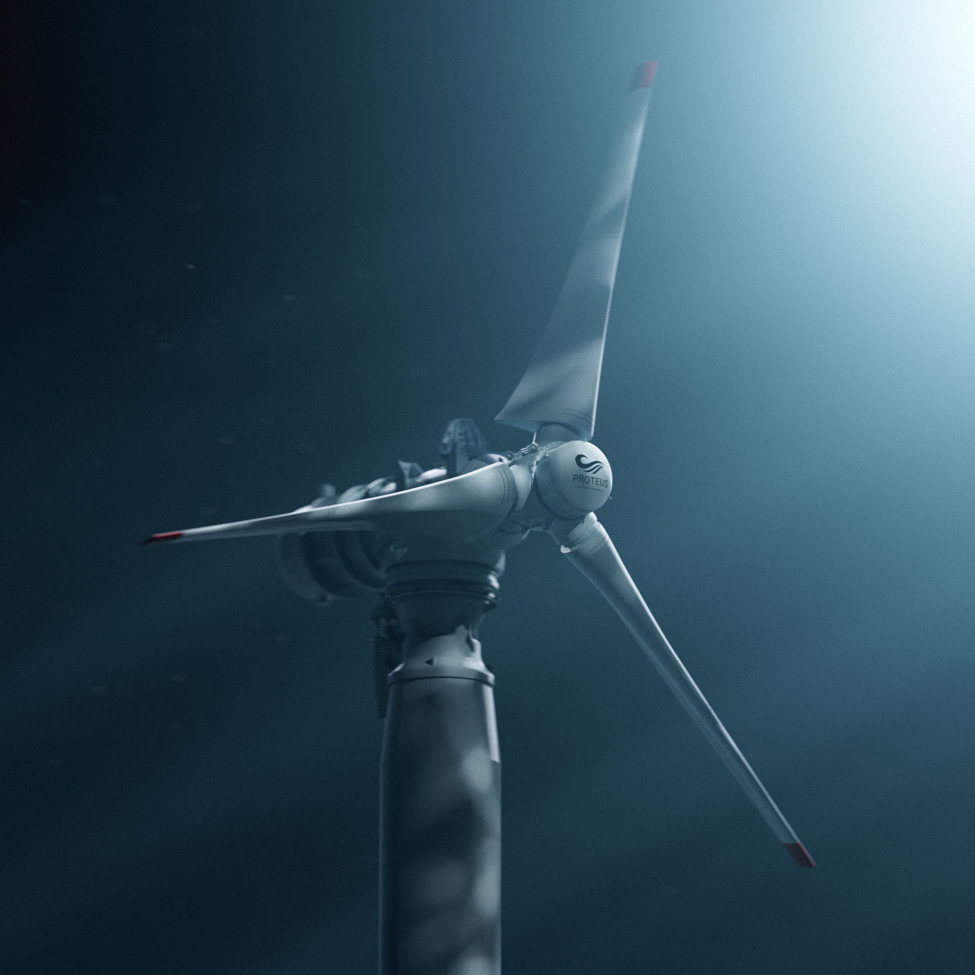 Image of Proteus Marine Renewables' tidal turbine underwater