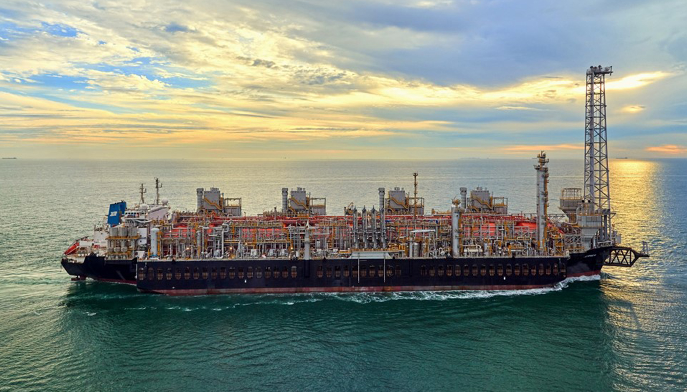 An FLNG unit at sea