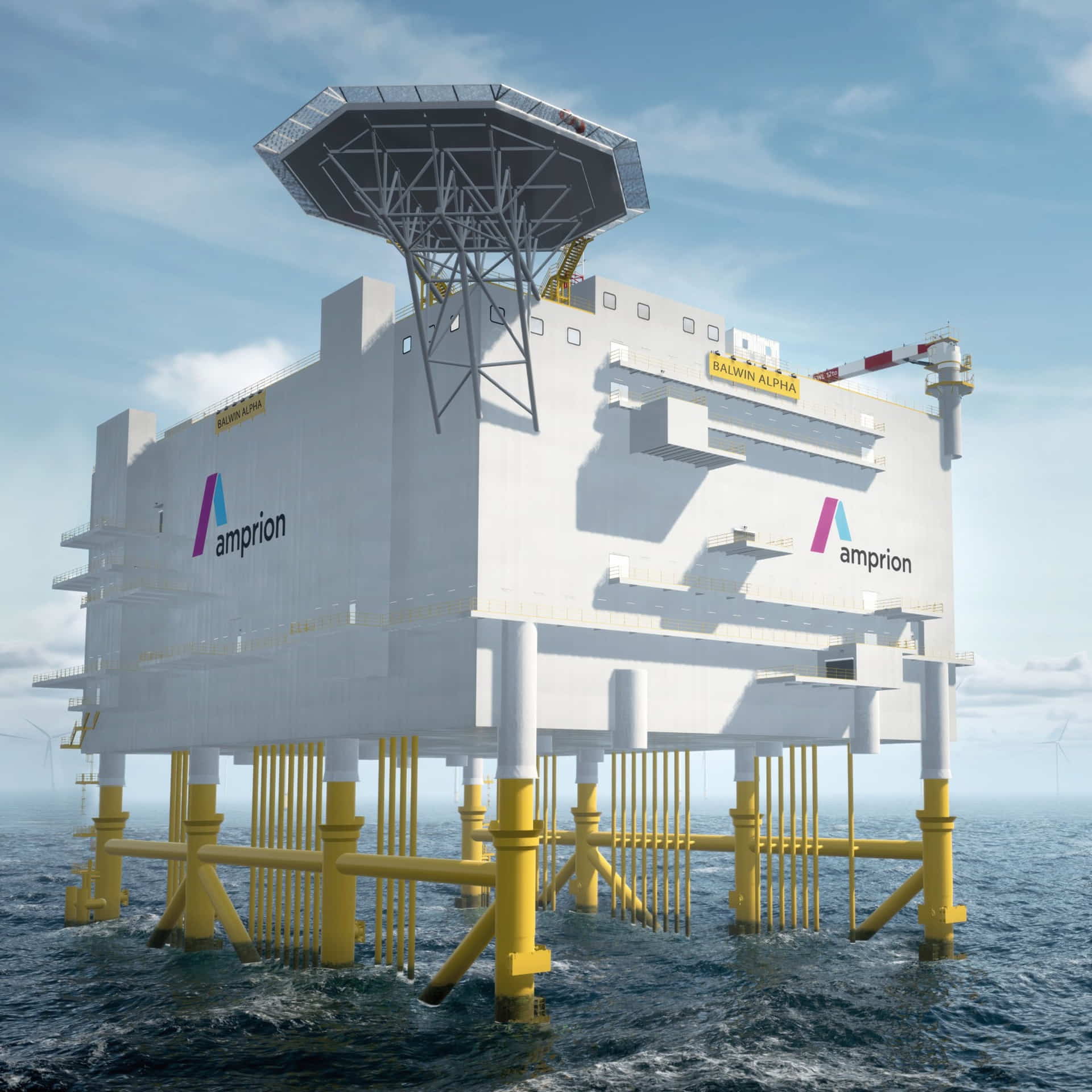 Visualization of Amprion's BalWin alpha platform designed by Tractebel Overdick