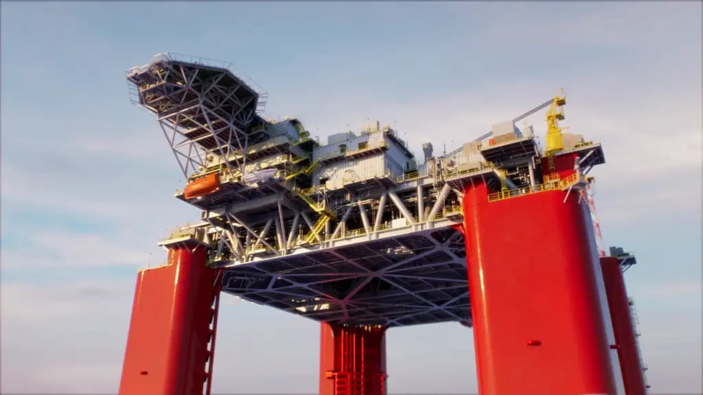 Tiber floating production platform is based more than 85% on Kaskida's design (Kaskida rendering); Source: BP