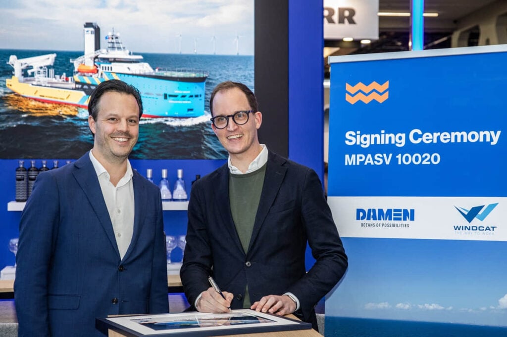 Joost van der Weiden (Damen Sales Manager Benelux) and Willem van der Wel (Windcat Managing Director); Courtesy of Damen