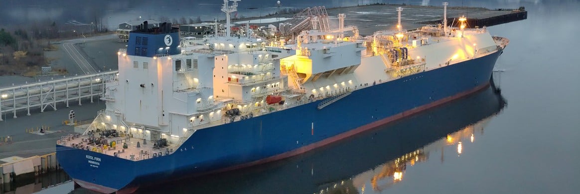 Vessel carrying LNG cargo; Courtesy of LNG Canada