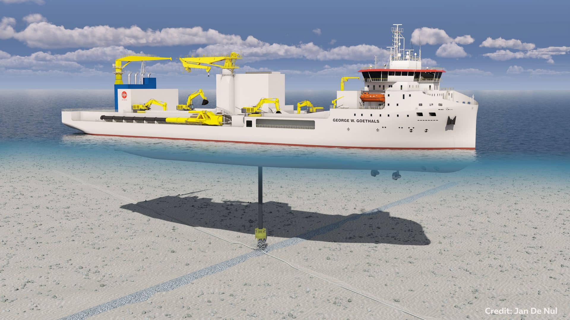 Subsea rock installation vessel; Credit: Jan De Nul