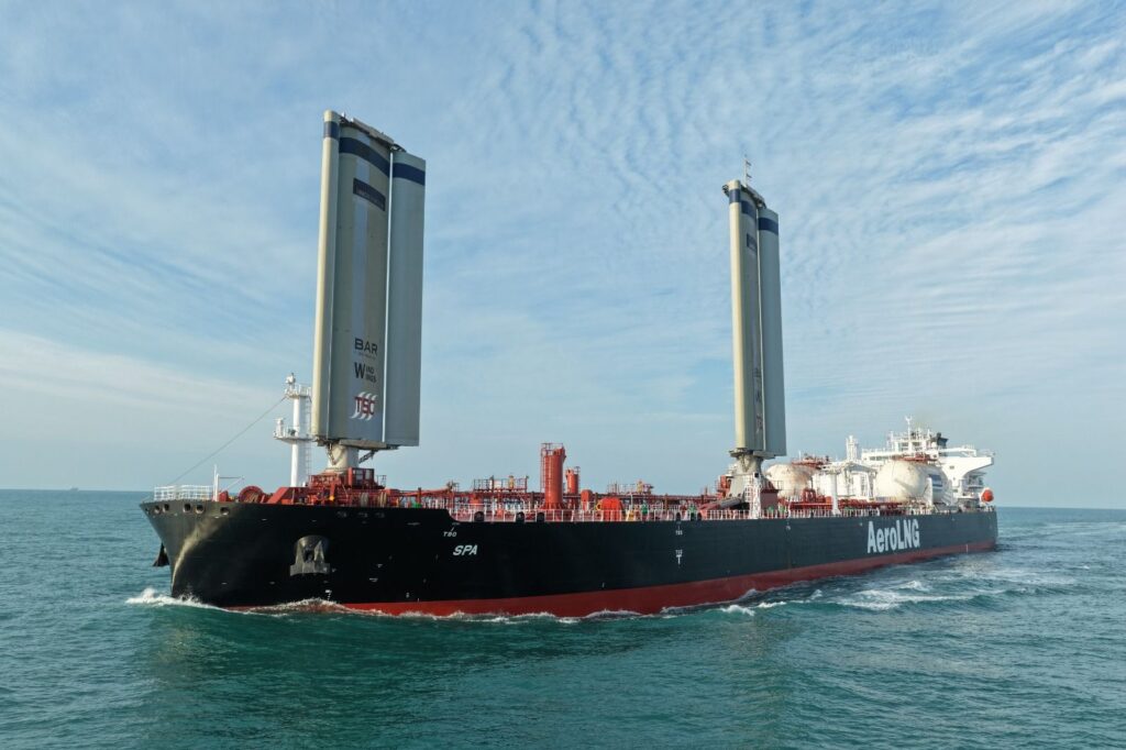 MT SPA LNG and wind-powered LR2 tanker; Source: Union Maritime