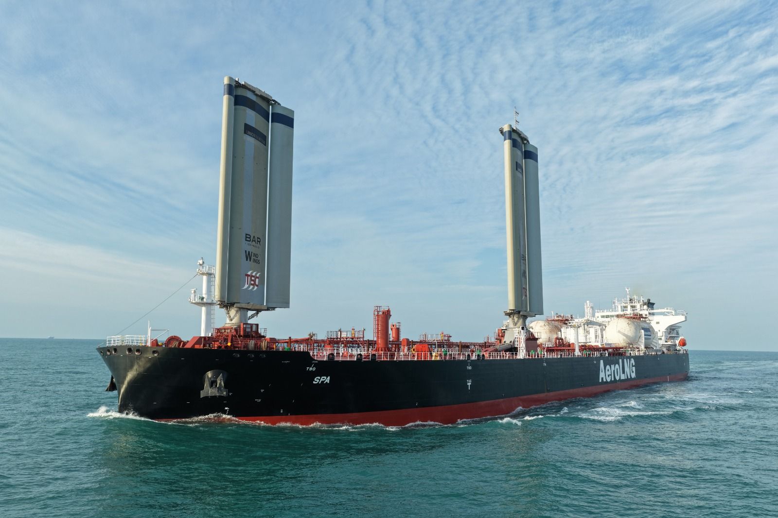 MT SPA LNG and wind-powered LR2 tanker; Source: Union Maritime