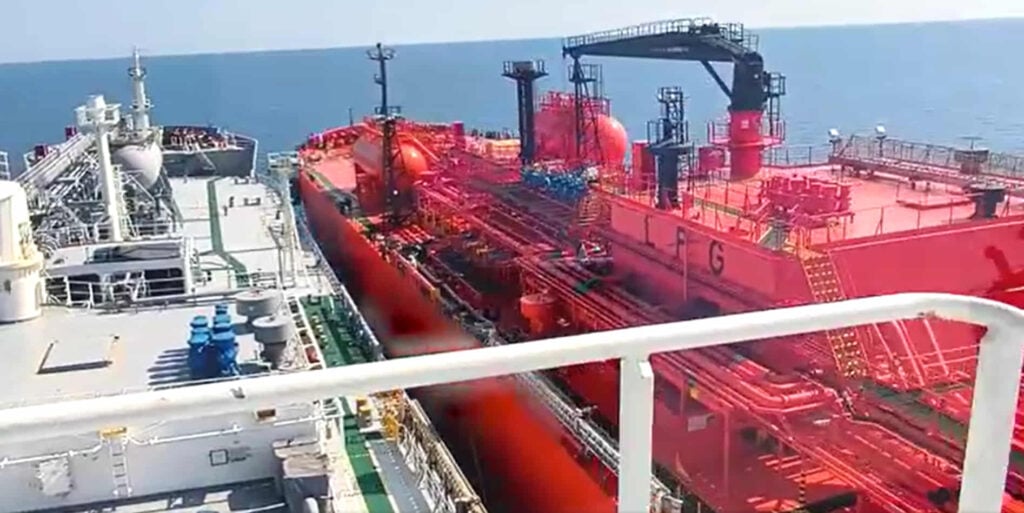 Ship-to-ship transfer of ammonia; Source: Exmar