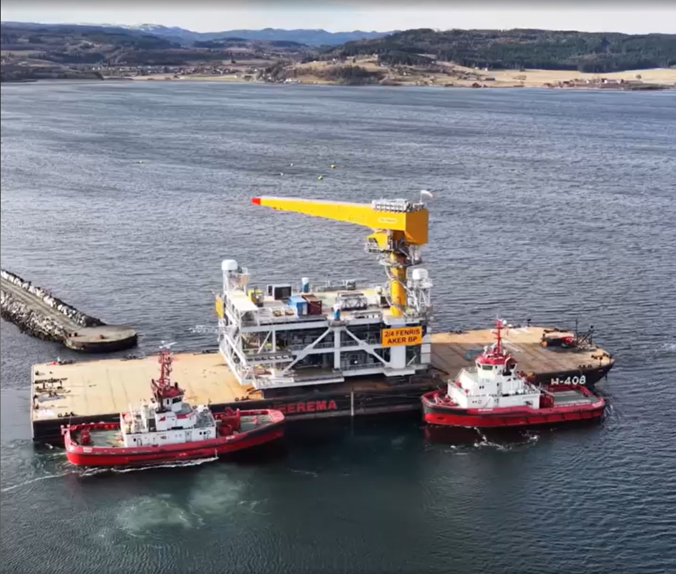 Fenris topside sails from Aker Solutions' yard in Verdal; Source: Aker BP
