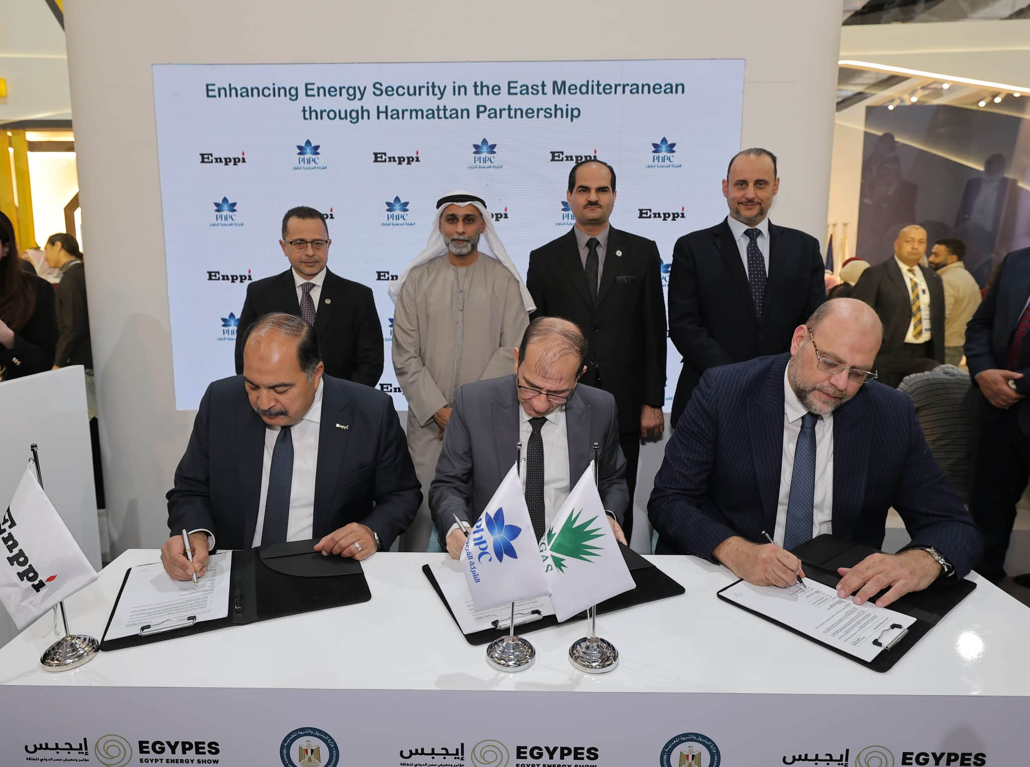 Arcius Energy signed the Harmattan scope execution contract with its partners, PhPC and ENPPI, witnessed by its CEO, Egyptian Natural Gas Holding Company (EGAS), BP and XRG, underscoring strong collaboration across partners and stakeholders as the firm moves into the next phase of project delivery. Courtesy of Arcius Energy
