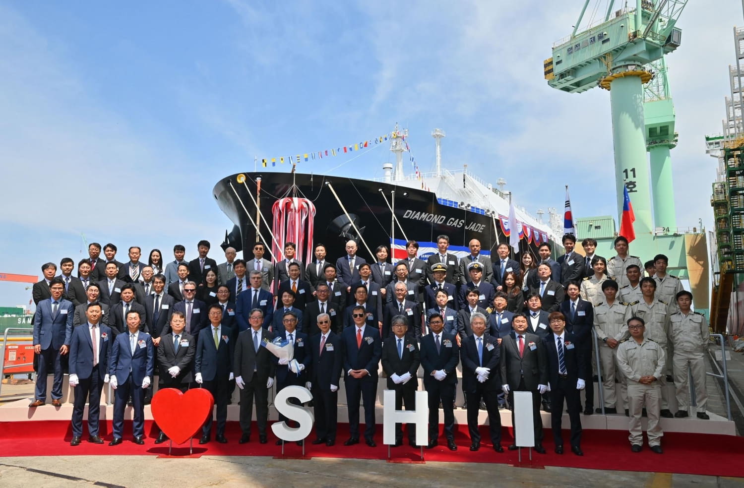 Naming ceremony for Diamond Global Energy's Diamond Gas Jade LNG vessel; Source: K Line