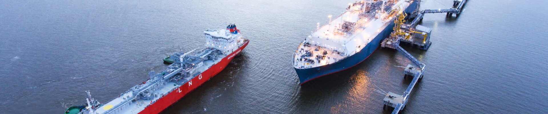 Gasum's container vessel Coral Energy at Klaipeda LNG terminal; Courtesy of KN Enenergies