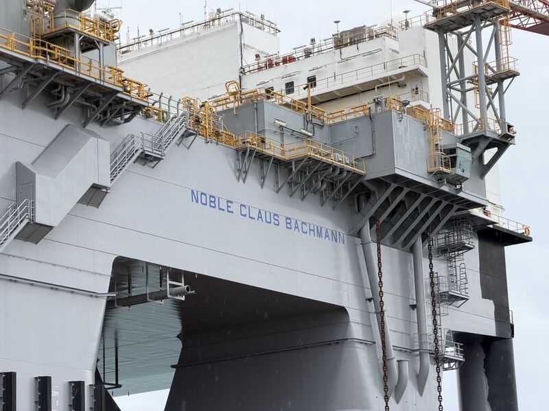Noble GreatWhite harsh environment semi-submersible rig has been renamed Noble Claus Bachmann; Courtesy of Noble
