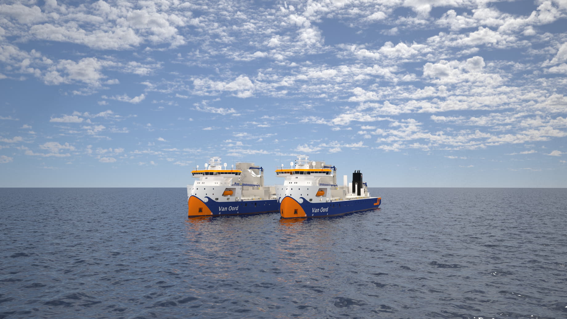 Illustration of subsea rock installation vessels; Source: Van Oord