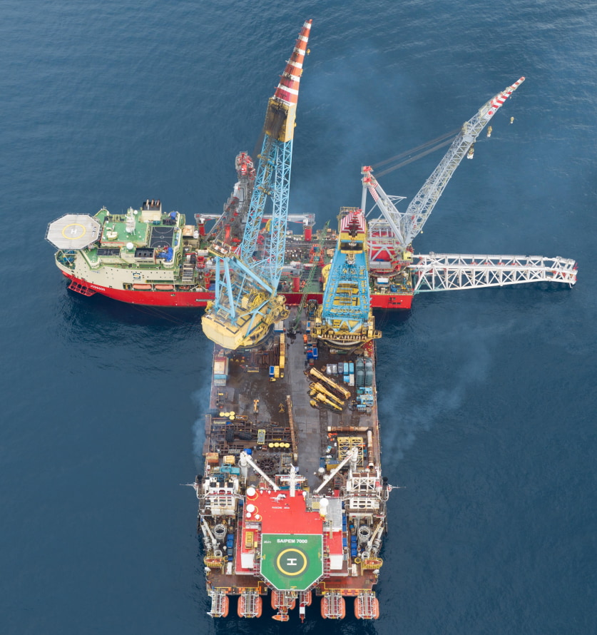 Saipem 7000 working on offshore installation campaign at Neptun Deep; Source: Saipem